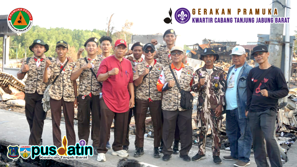 Pic News - Pramuka Peduli Kwarcab Tanjung Jabung Barat Salurkan Bantuan untuk Korban Kebakaran di Desa Sungai Dualap C PNG